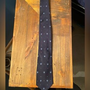 Vintage Gianni Versace Blue Silk Medusa Monogram Pattern Tie
